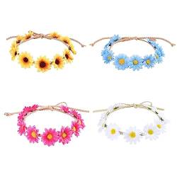 Stirnband mit Sonnenblumenkranz, gewebt, für Damen, Mädchen, Sommerhut, dekoratives Accessoire, Haarschmuck von TIAOWU