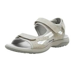 TIAROOTT Wandersandale Damen mit Klettverschluss Zehe Wandern Outdoor Sandalen Rutschfest Sommersport Sandalen Sportliche Ledersandalen für Damen, Grau, Gr.38 von TIAROOTT