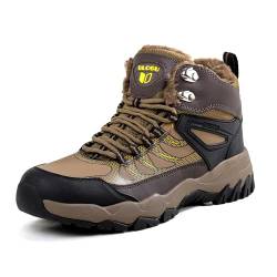 TIAROOTT Wanderschuhe Damen Herren Trekkingschuhe Winter Warm Gefüttert Winterschuhe Knöchelhoch Wanderstiefel Outdoorschuhe,Braun, Gr.41 von TIAROOTT