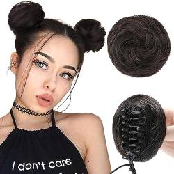 2 Stück Messy Bun, Space Buns Hair Piece Claw Clip in Hair Bun Extensions Haar Donut Chignon Clip in Haar Scrunchies for Women Girls Light Golden Blonde (D) von TICHEROMU