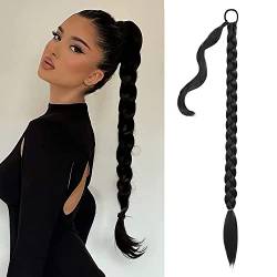 Braid Extensions Ponytail Extension, Zopf Extension mit Haargummi, Haarteil Zopf zum Einflechten Lang Ponytail, Kunsthaar Haarteil Zopf Haarverlängerung für Frauen Zopf Haarteil (1) von TICHEROMU