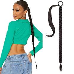 Braid Extensions Ponytail Extension, Zopf Extension mit Haargummi, Haarteil Zopf zum Einflechten Lang Ponytail, Kunsthaar Haarteil Zopf Haarverlängerung für Frauen Zopf Haarteil (2) von TICHEROMU