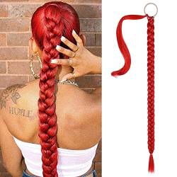 Braid Extensions Ponytail Extension, Zopf Extension mit Haargummi, Haarteil Zopf zum Einflechten Lang Ponytail, Kunsthaar Haarteil Zopf Haarverlängerung für Frauen Zopf Haarteil (4) von TICHEROMU