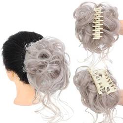 Haarteile Dutt mit Klammer Lockig Haargummi mit Haaren Klammer Clip in Haarknoten Synthetik Haar Scrunchies Haardutt Haarteile für Damen Mädchen (4503) von TICHEROMU
