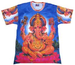 TICILA Herren T-Shirt Lila Lord Ganesha Ganesh Hindu Gott Vintage Tattoo Art L 52/54 von TICILA