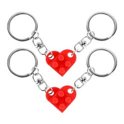 TIESOME Herz Schlüsselanhänger Set für Paare, 2 Stück schlüsselanhänger herz geschenke für paare partner geschenke für beide pärchen schlüsselanhänger paar von TIESOME