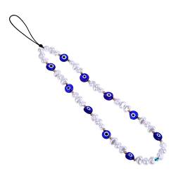 TIESOME Perlen Handy Lanyard Handgelenkband, Bunte Schmetterling Perlen Handy Lanyard Handmade Bunte Perlen Schmetterling Charms Keychain für Frauen Mädchen (Farbe) (Stil 22 blau) von TIESOME