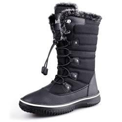 TIESTRA Winterstiefel Damen Wasserdicht Gefüttert Bequem Schneestiefel Warm Winterboots Winterstiefel Thermo Schneestiefel Stiefel Hoch Winterschuhe Damen Unisex Gr. 42 von TIESTRA