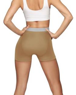 TIICHOO Menstruationsunterwäsche Starke Blutung Perioden Boxshorts Weich Wochenbett Unterwäsche Frauen 1er Pack(3X-Large, 1 Beige) von TIICHOO