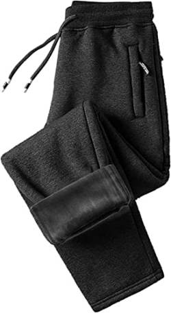 Fleece gepolsterte Hose Jogginghose Herren Baumwolle Winter Trainingshose Gefüttert Warme Männer Sporthose Dick Sporthose High Waist Sweathose Freizeithose Jogging Hose Mit Reißverschluss Taschen ( Co von TIIFFY