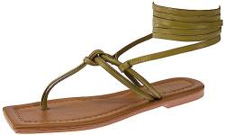 TILDEN Damen Flat Sandal, Oliv, 37 EU von TILDEN