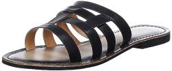 TILDEN Damen Ledersandalen Flat Sandal, Schwarz, 38 EU von TILDEN