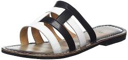 TILDEN Damen Ledersandalen Flat Sandal, Schwarz Mehrfarbig, 37 EU von TILDEN