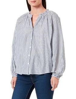 TILDEN Women's Langarm Bluse, Dunkelmarine Streifen, Medium von TILDEN