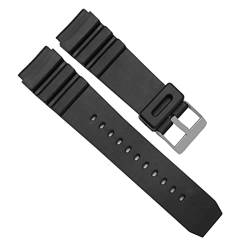 TILEZE 1 x Armband aus Silikon für Herren, Sport, Tauchen, schwarzes Armband, passend für Casio, Ersatz für elektronische Armbanduhr, 18 mm, Kunstharz, Achat von TILEZE