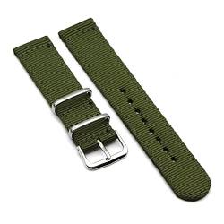 TILEZE 20 mm Nylon-Uhrenarmband, 22 mm, Uhrenarmband, 18 mm, passend für Nato-Armband, einfarbig, Uhrengürtel, passend für Samsung Gear S3, passend für Frontier S2 (Farbe: Armeegrün, Größe: 18 mm) von TILEZE
