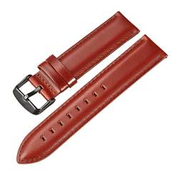 TILEZE Ölgegerbte Lederriemen 22 mm 20 mm 18 mm Uhrenarmband Schnellverschluss-Uhrenarmband for Männer und Frauen, Ersatzarmbänder, passend for DW (Color : Red Brown-Black, Size : 18mm) von TILEZE