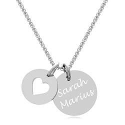 TIMANDO Damen Herzkette mit Gravur – Halskette mit Namen, Buchstaben – Geschenk für Frau, Freundin, Mama – Kette personalisiert nach Ihren Wünschen 40 cm von TIMANDO