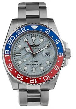 Herren Edelstahl Uhren Swiss Ronda 505 GMT Quarzwerk Saphirglas Keramik Lünette Massiv Edelstahl Uhren für Herren Wasserdicht, Marmor, 42 MM, GMT von TIME WARRIOR