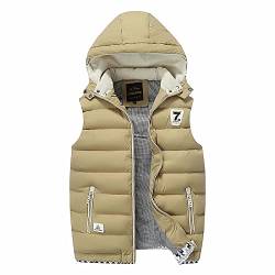 TIMELYE Cordjacke Active Leicht Daunenweste Arbeitsjacke Winter Daunenweste Lang Damen Grün Herbstjacke Herren Winddichte Lange Steppweste Anzug Weste Beige Daunenweste Damen(2-Khaki,XXL) von TIMELYE