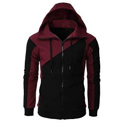 TIMELYE Herren Zipper Kapuzenpullover Teddy Herren Hoodie Herbst Hoody Herren Mit Kapuze Leicht Zip Hoodie Leichte Hoodie Jacke Herren Schwarzer Hoodie von TIMELYE