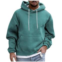 TIMELYE Hoodies Oversized Flauschig Top Herren Mit Kapuze Zip Hoodie Herren Für Männer Herren Streetwear Baggy(Cyan,4XL) von TIMELYE