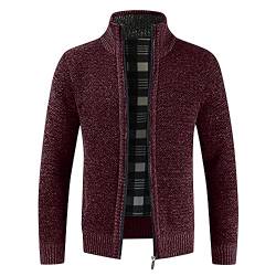 TIMELYE Kapuzen-Strickjacke Für Herren Grobstrick Trachtenwesten Für Herren Zipper Jacken Herren Hoody Ugly Christmas Sweater Warm Strickweste Herren Trachten Strickjacke Herren von TIMELYE