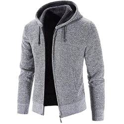 TIMELYE Kapuzen-Strickjacke Für Herren Moda Trachten Jacke Männer Leichte Herren Fleecejacke Fleece Strickweste Herren Herbst Ugly Christmas Sweater Fleecejacke Herren von TIMELYE