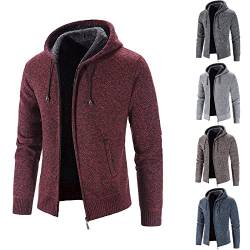 TIMELYE Strickjacke Herren Winter Cardigan Herren Teddy Trachtenwesten Für Herren Hoody Jacket Leicht Hoodie Jacke Herren Sommerjacke Herren Leicht von TIMELYE