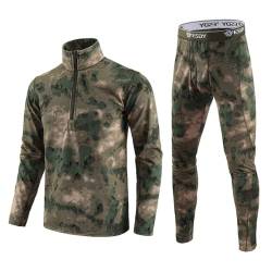 TIMELYE Thermo Unterwäsche Set Thermohose Thermo Shirt Herren Langarm Thermoanzug Kleidung Thermo Laufhose Herren Winter Thermo Leggings Herren Warme Thermoanzug Thermohose Herren Winter(1-Green,M) von TIMELYE