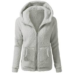 TIMELYE Übergang Teddyjacke Damen Softshell Wanderjacke Damen Wasserdicht Atmungsaktiv Fleece Regenjacke Damen Wasserdicht Lässige Cordjacke Damen Warm Longstrickjacke Damen von TIMELYE