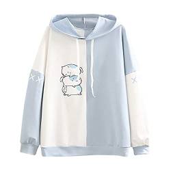 Kapuzenpullover Cartoon Hoodies Damen Teenager Kawaii Hoodie Sweatshirt Oberteile Mädchen Bequem Casual Pulli Langarm Kapuzenpulli Pullover Hoody Sport Outwear (Y3-Blue, M) von TIMIYUYU