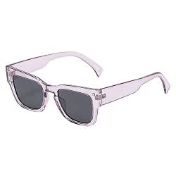 Oversized Übergröße Brille für Damen Herren Retro Square Sonnenbrille Vintage Trendy Brille Klassisch Sunglasses Groß Polarisierte Sonnenbrille Rechteckig Sportsonnenbrille (Purple, One Size) von TIMIYUYU