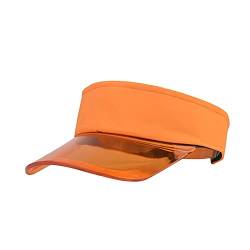 Sommer Unisex Visor Cap Damenvisor Strandvisor Sunvisor Schirmmütze Sonnenschild Pferdeschwanz Cap Unisex Sonnenhut Sonnenschild für Reisen Radsport Golf Sport Tennis Laufen Joggen (Orange, One Size) von TIMIYUYU