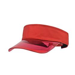 Sommer Unisex Visor Cap Damenvisor Strandvisor Sunvisor Schirmmütze Sonnenschild Pferdeschwanz Cap Unisex Sonnenhut Sonnenschild für Reisen Radsport Golf Sport Tennis Laufen Joggen (rot, One Size) von TIMIYUYU