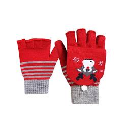 TIMIYUYU Damen Fingerlose Fäustlinge Weihnachtshandschuhe Strick Handschuhe Halb Fingerhandschuhe Winter Fäustlinge Winterhandschuhe Frauen Weihnachten Geschenke Warme Strickhandschuhe von TIMIYUYU