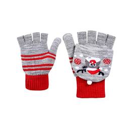 TIMIYUYU Damen Fingerlose Fäustlinge Weihnachtshandschuhe Strick Handschuhe Halb Fingerhandschuhe Winter Fäustlinge Winterhandschuhe Frauen Weihnachten Geschenke Warme Strickhandschuhe von TIMIYUYU