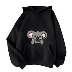 TIMIYUYU Damen Kapuzenpullover Casual Pullover Pulli Sweatshirt mit Kapuze Tasche Frauen Mädchen Herbst Winter Warme Pulli Sweater Mantel Langarm Hoody Oberteile Streetwear Jacke Pullover mit Kapuze von TIMIYUYU