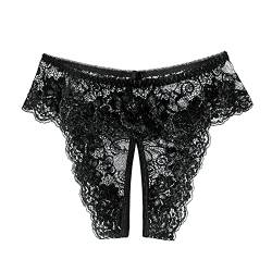 TIMIYUYU Damen Ouvert Slip Strings Tanga Erotische Damen Höschen Sexy Unterhosen Dessous Offener Schritt Spitze Reizvoller Niedrige Taille Erotik Panties Unterwäsche von TIMIYUYU