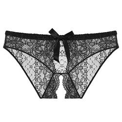 TIMIYUYU Damen Ouvert Slip Strings Tanga Erotische Damen Höschen Sexy Unterhosen Dessous Offener Schritt Spitze Reizvoller Niedrige Taille Erotik Panties Unterwäsche von TIMIYUYU