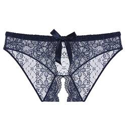 TIMIYUYU Damen Ouvert Slip Strings Tanga Erotische Damen Höschen Sexy Unterhosen Dessous Offener Schritt Spitze Reizvoller Niedrige Taille Erotik Panties Unterwäsche von TIMIYUYU