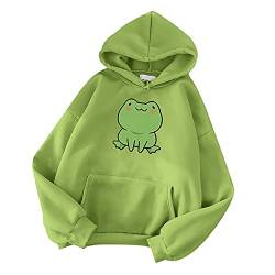 TIMIYUYU Kawaii Hoodie Teenager Mädchen Pullover Frosch Kapuzenpullover Kapuzenpulli Hoodies Sweatshirt mit Kapuze Oversize Cartoon Hoodies Bequem Casual Warme Pullover Oberteile von TIMIYUYU