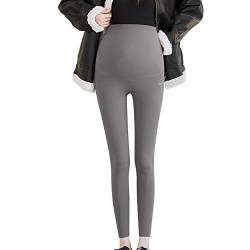 Umstandsleggings Thermo Fleece Hose Schwangerschaft Hosen Warme Leggings für Schwangere Umstandshose Schwangerschaftsleggings Schwangerschaftshose Winterhose Umstandsmode Gefüttert Leggings (A, L) von TIMIYUYU