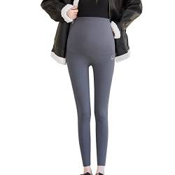 Umstandsleggings Thermo Fleece Hose Schwangerschaft Hosen Warme Leggings für Schwangere Umstandshose Schwangerschaftsleggings Schwangerschaftshose Winterhose Umstandsmode Gefüttert Leggings (Grey, M) von TIMIYUYU