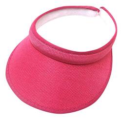 Unisex Visor Schirmmütze Sonnenvisor Sonnenschutz Sonnenhut Strandvisor Herren Damenvisor Baseball Kappe Visor Cap Baseball Golf Cap Sonnenblenden Sommerhut mit großer Krempe (Pink1, One Size) von TIMIYUYU