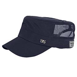 TINAYAUE Sonnenhut Sommerhut für Herren Vintage Armee Mesh Flat-Top Outdoor Baseballmütze Schnelltrocknend Hüte Verstellerbar Mesh Cap für Erwachsene Sommer Frühling von TINAYAUE