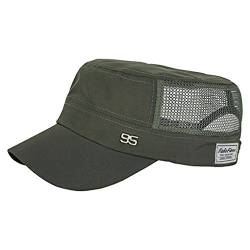 TINAYAUE Sonnenhut Sommerhut für Herren Vintage Armee Mesh Flat-Top Outdoor Baseballmütze Schnelltrocknend Hüte Verstellerbar Mesh Cap für Erwachsene Sommer Frühling von TINAYAUE