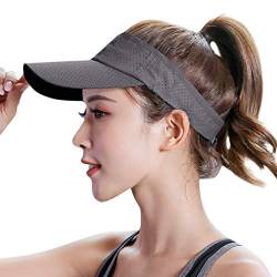 TINAYAUE Sport Visor Cap sonnenschild Kappe Damen Herren Einstellbar Tennis Cap Bandana Cap Faltbar Sommerhut Schildmütze Sonnenschutz Hut Visoren Herren Für Outdoor Golf Tennis Laufen Wandern von TINAYAUE