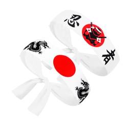 TINEASUR 2 Stück Japanisches Ninja Kopftuch Stirnband Breite Stirnbänder Für Frauen Kochbedarf Sushi Koch Stirnband Workout Stirnband Hut Japanisches Koch Stirnband von TINEASUR