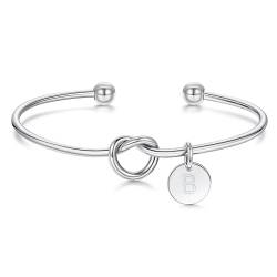 TINGN Armband Damen Mädchen Silber, Bettlerarmbänder Armbänder mit B Buchstaben Anhänger Damen Charm Bracelet Armband Personalisierte Geschenke Geburtstag für Frauen Mädchen Freundin von TINGN